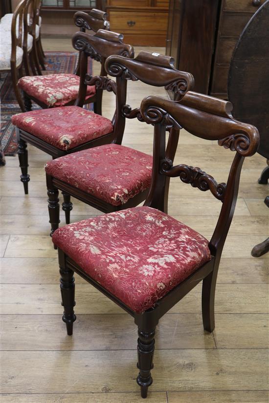 A set of four early Victorian dining chairs